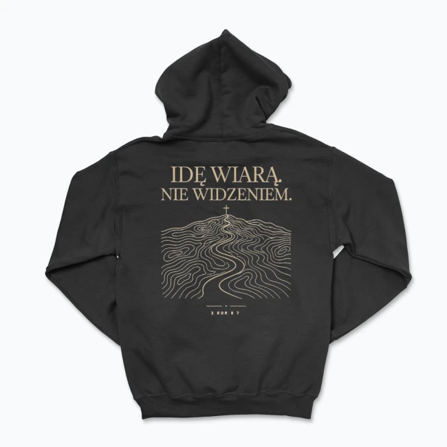 IDĘ WIARĄ — Bluza z kapturem damska, tył